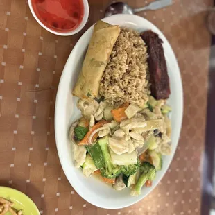 Moo goo gai pan and rib