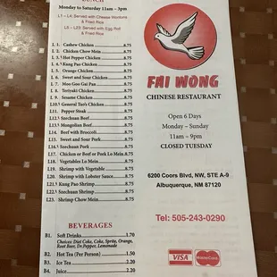 menu