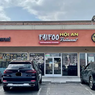 the front of the restaurant