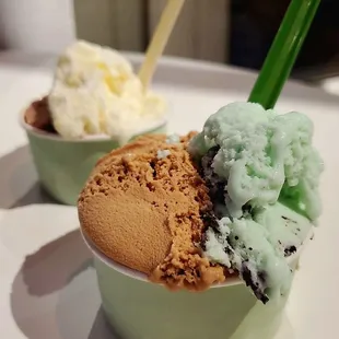 double espresso and mint gelato