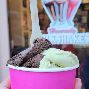 Chocolate and Pistachio in a cup