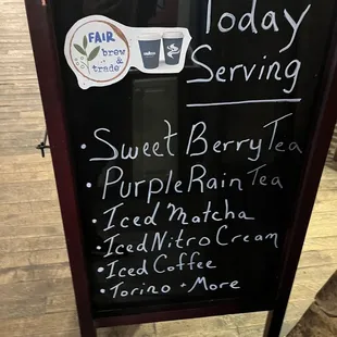 a sign for a coffee shop