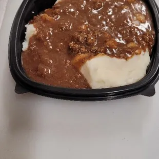 Mash potatoes  with Hamburger gravy