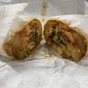 a cut in half sandwich