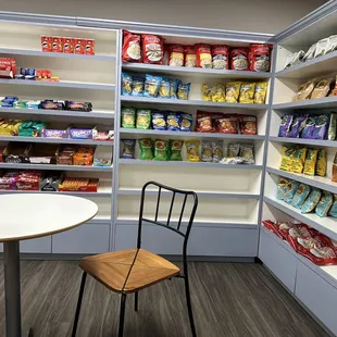 a table and chairs in a store