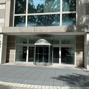 the entrance to the building