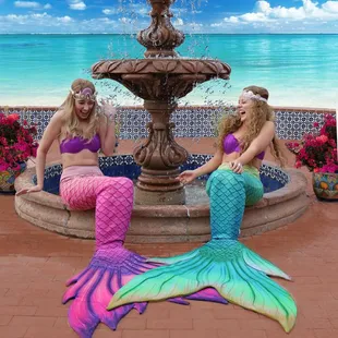 These mermaids love to flip their fins, splash and have fun at your party!