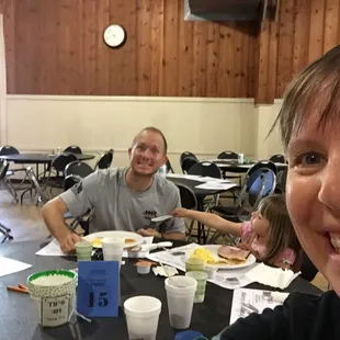 Eating pancake breakfast with Norm J! John H stopped by!