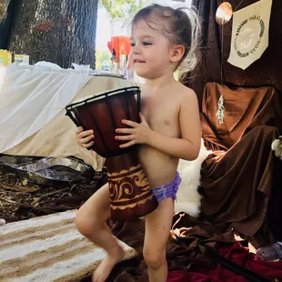 My sister's surprise Renaissance Bachelorette Party, my toddler loved the drum!