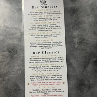 Food menu