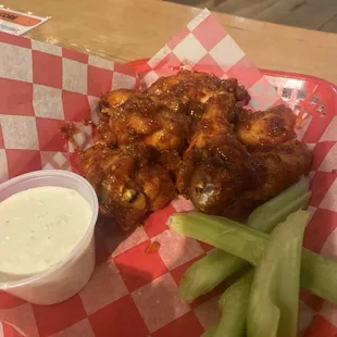 Buffalo wings with house blue cheese