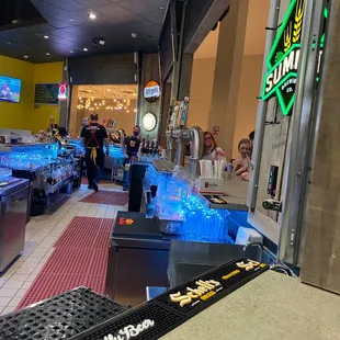 the inside of a fast food restaurant