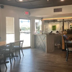 the dining area and the kitchen