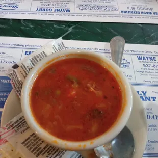 Beef Vegetable Soup - There&apos;s a reason why it&apos;s not vegetable beef.  There&apos;s tons of beef!  GOOD!