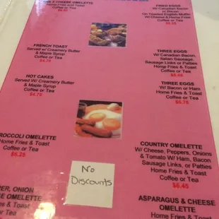 More breakfast menu