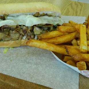 Philly Steak and Cheese with Cajun fries
