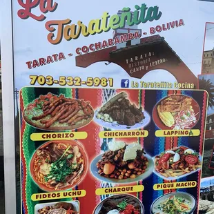 a menu for a restaurant