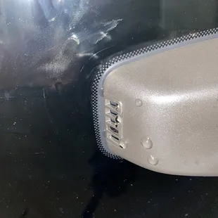 Leaking rain water from shark fin on roof into the cab.