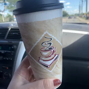 A medium comes in a large cup