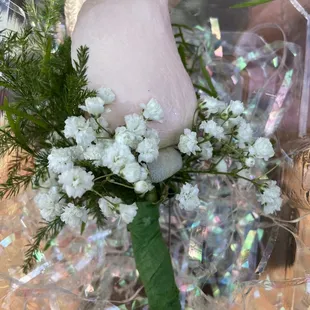 $25 single rose boutonnière.