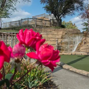Water flows through the Mountain Putt Putt Golf Course.