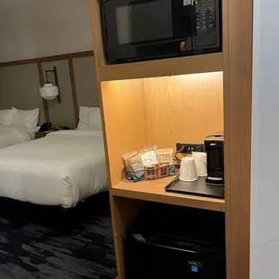 Microwave, Mini Fridge