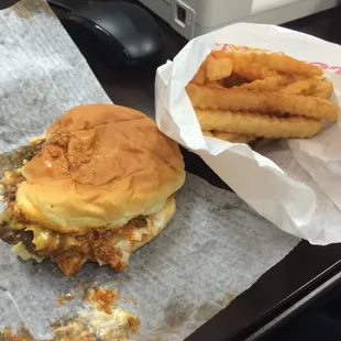 Best hamburger in town! Got this with chili cheese onion &amp; mustard. Perfectly sloppy &amp; delicious!!!