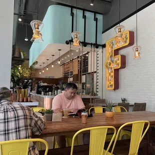 View of the bar and some of the seating area