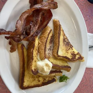 French toast small stack Side of bacon