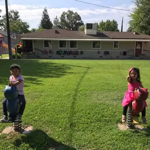 Large grass playground spaces.