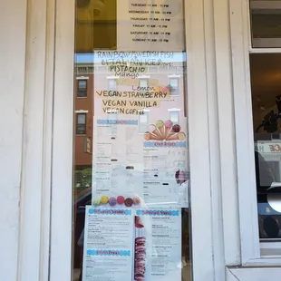 a menu in a window