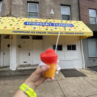 Mango and watermelon Italian ice