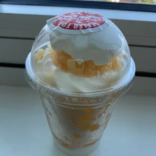 Medium Gelato Custard with vanilla ice cream and mango Italian ice