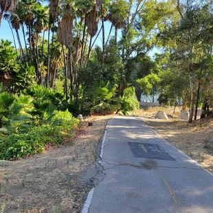 The approach from the Santa Ana River Trail.
