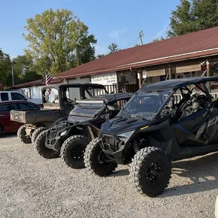 Side-by-side and UTV parking right out front