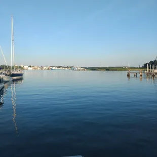 boats docked on the water