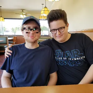 Spending time with pals at Fairview Burger.