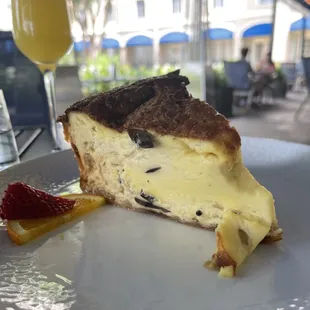 a slice of cheesecake on a plate