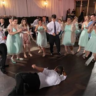 Dance floor in tent for reception