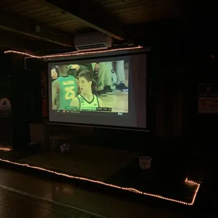 The size of this TV, tho! Definitely will come back to watch the games here when in Asheville.