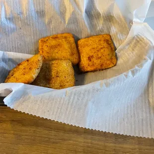 a basket of fried food