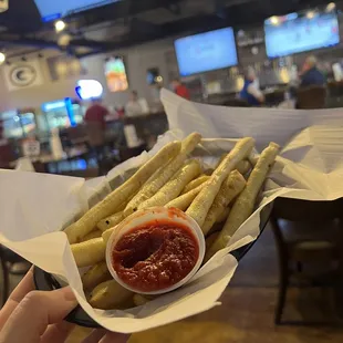 &quot;Stix&quot; Little breadstick fries with marinara!