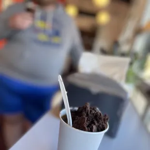 a man in the background