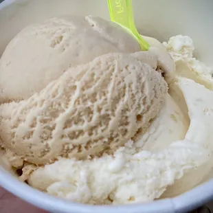 Salted Caramel on top, Candied Ginger at the bottom