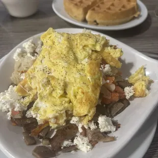 Greek skillet and Belgium waffle