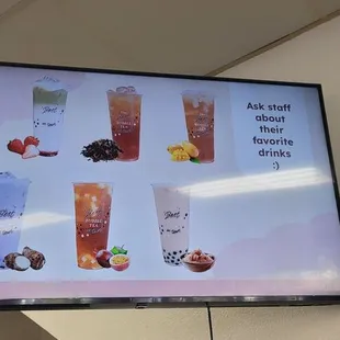 boba menu display