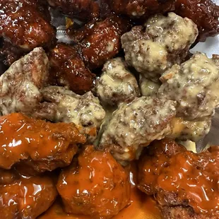 Boneless garlic parm buffalo bourbon.