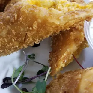 Buffalo chicken wontons
