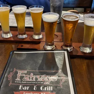 a flight of beers