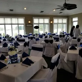 tables set up for a wedding reception